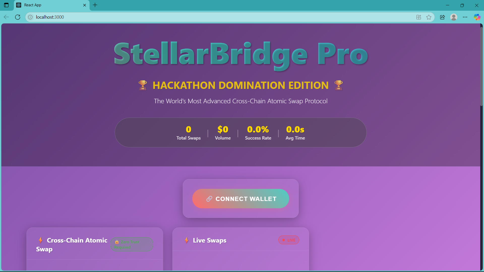 Stellar Bridge Pro swap interface