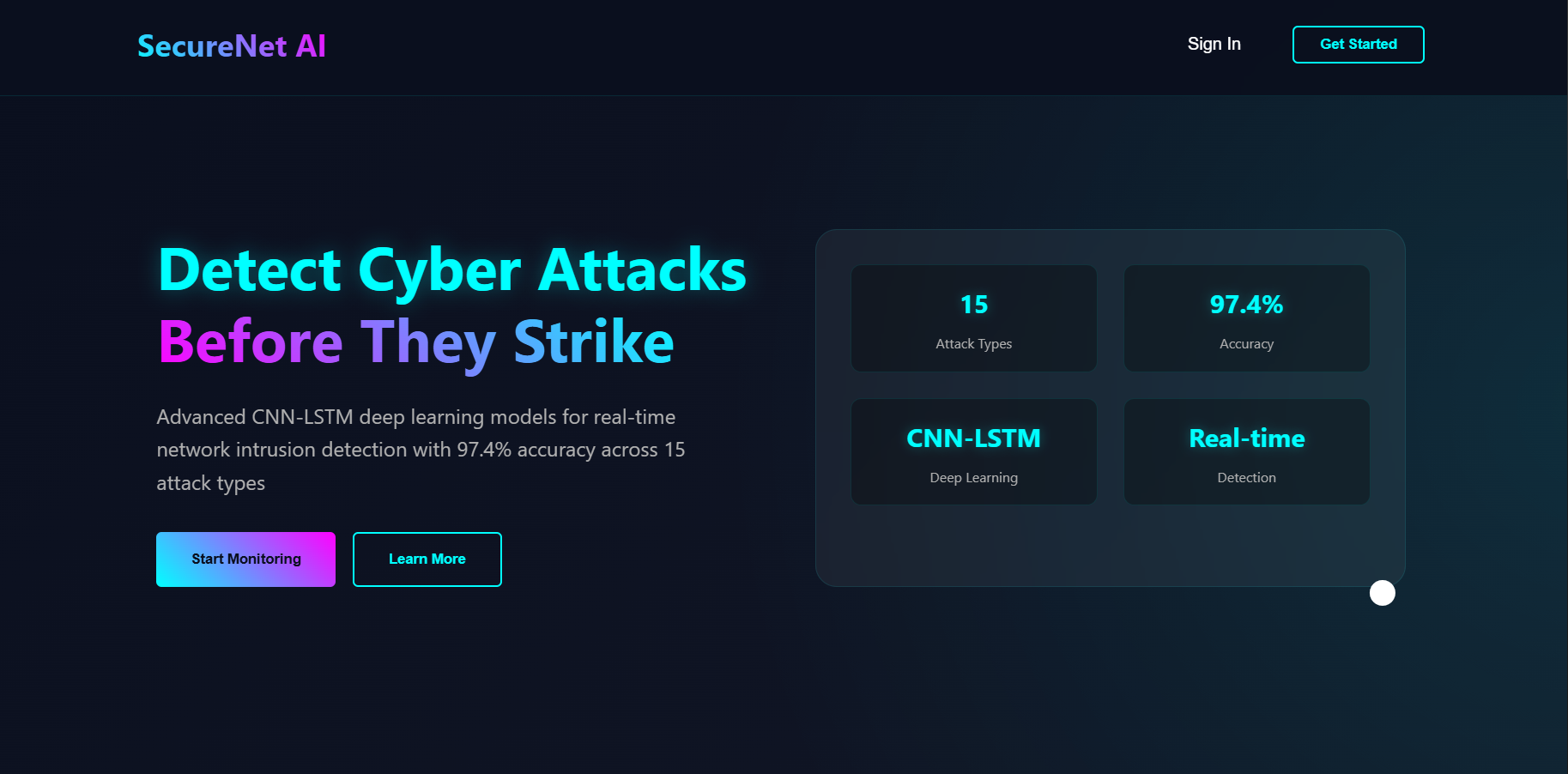 SecureNet AI dashboard
