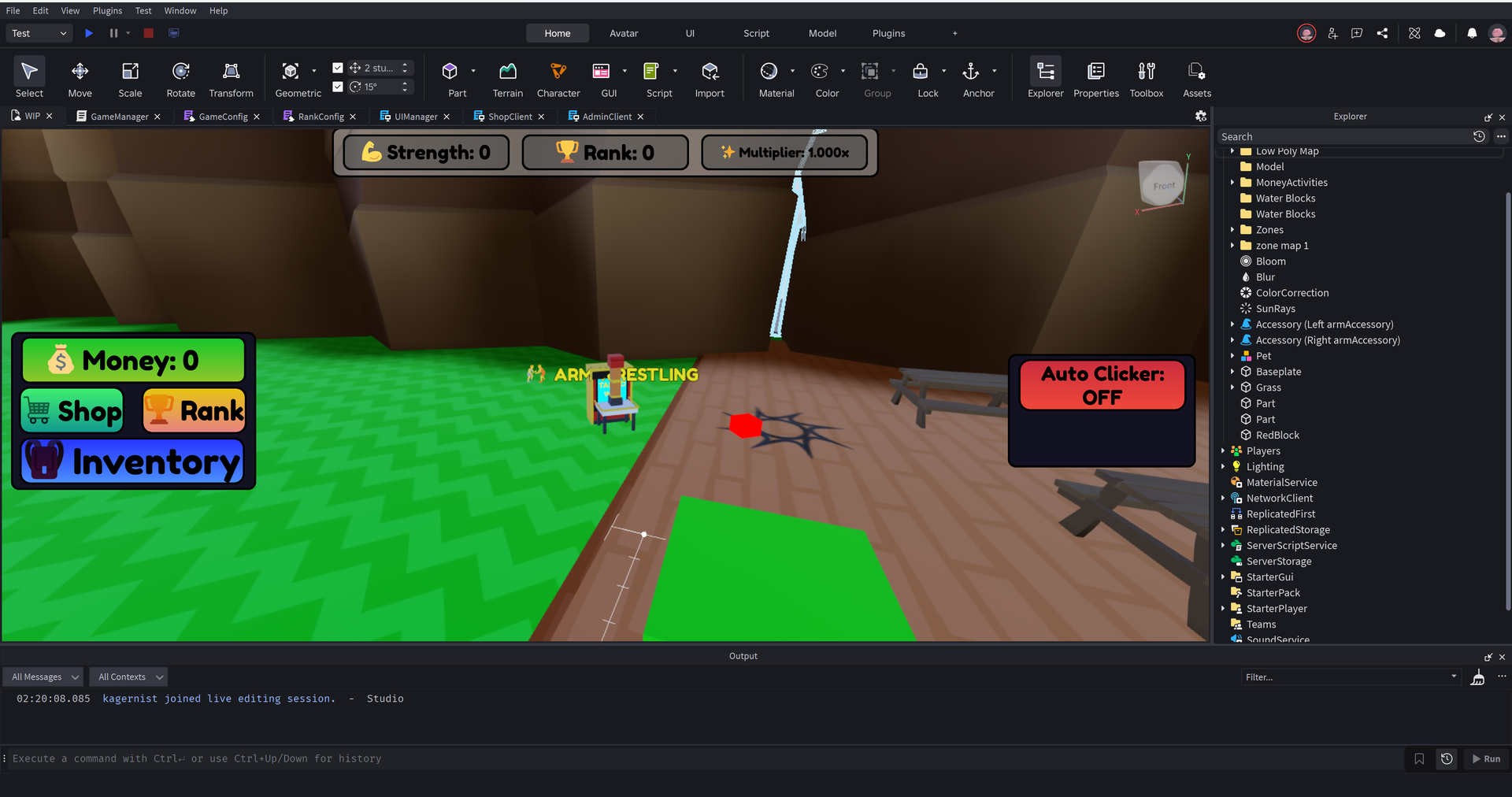 Roblox Arm Wrestling Simulator in Roblox Studio